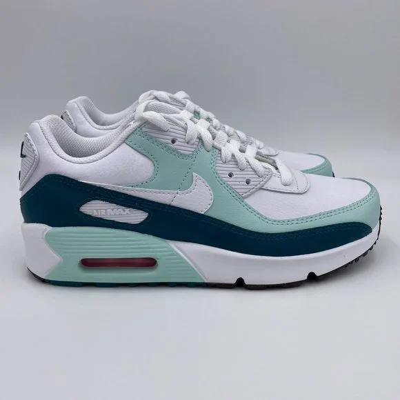 Nike Air Max 90 LTR White / Green Womens Shoes - Picture 1 of 8